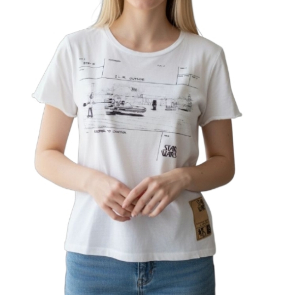 Disney Star Wars Concept Artwork Speeder T-Shirt Color Changing, White, Small